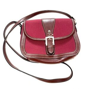 Elegant Aigner Burgundy Crossbody Bag with Leather Accents